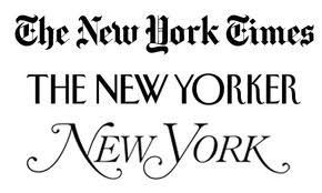 The New York Times, The New Yorker, and New York Logos
