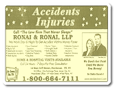 Ronai & Ronai, LLP Yellow Pages Print Ad